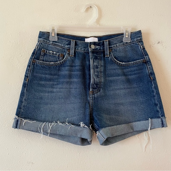 Boyish Pants - Anthropologie Boyish Monty high rise button fly denim shorts Miss Julie size 27